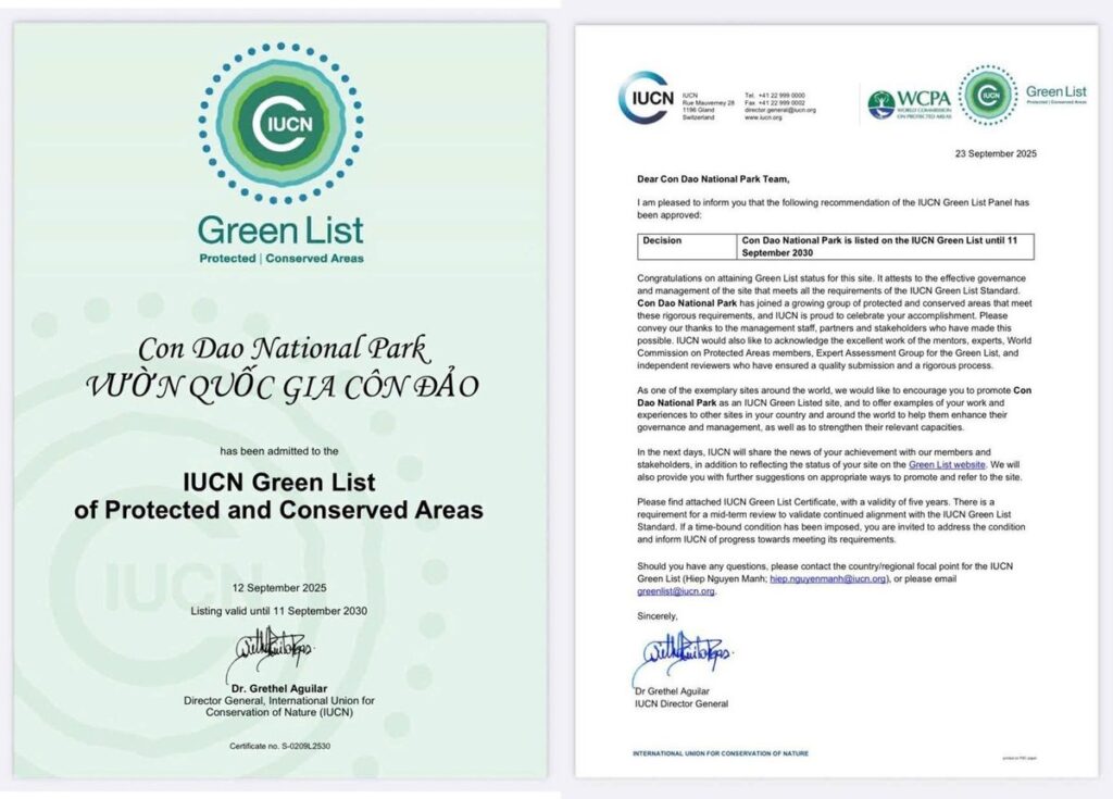 Vườn quốc gia Côn Đảo tự hào khi đón nhận thuộc "Danh Lục Xanh" danh giá của IUCN 